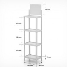 MINIFLEX Стеллаж пластиковый 4 полки 1610*285*460мм