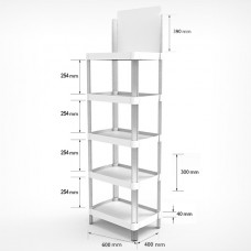 MINIFLEX Стеллаж пластиковый 5 полок. 1780*285*600мм